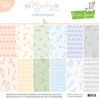Lawn Fawn, whats sewing on? collection pack, 12"x12" / 30,05x30,5cm, Block 12 Blatt