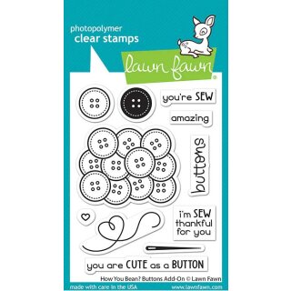 Lawn Fawn, clear stamp, how you bean? buttons add-on