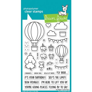 Lawn Fawn, clear stamp, fly high