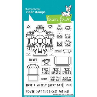 Lawn Fawn, clear stamp, wheely great day