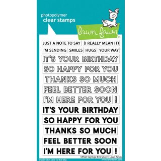 Lawn Fawn, clear stamp, offset sayings: everyday