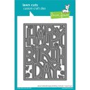 Lawn Fawn, lawn cuts/ Stanzschablone, giant outlined happy birthday: portrait
