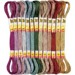 Stickgarn Metallic Mix, 13 Farben