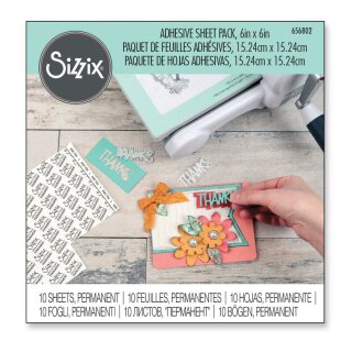 SIZZIX, Making Essential - Adhesive Sheets, 6" x 6", Permanent, 10 Sheets