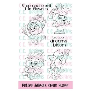 C.C. Designs, clear stamp, Robertos Rascals - Potted Animals