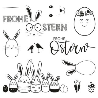Clear Stamps - Frohe Ostern, 102,5x97mm, 11 Motive