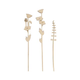 Holzstecker Mohn & Gras, FSC Mix Credit, natur,...