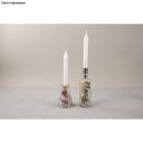 Glasvase m. Trockenblumen + Kerzenhalter, 5,5x18,5cm, f....