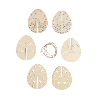 Holz 3D Osterei, 5,5x7cm, FSC Mix Credit, natur, m....