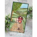 Stamping Bella, Rubber Stamp, CURVY GIRL LOVES TO HIKE