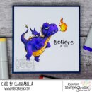 Stamping Bella, Rubber Stamp, ODDBALL FAIRYTALE DRAGON FLYING
