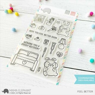 Mama Elephant, clear stamp, Feel Better
