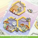 Lawn Fawn, lawn cuts/ Stanzschablone, honeycomb shaker gift tag