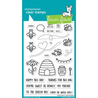 Lawn Fawn, clear stamp, hive five