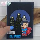 C.C. Designs, clear stamp, Superhero