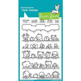 Lawn Fawn, clear stamp, simply celebrate more critters