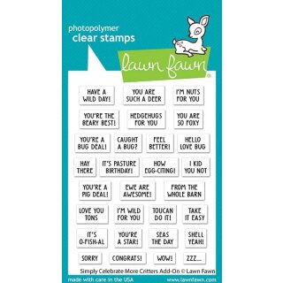 Lawn Fawn, clear stamp, simply celebrate more critters...