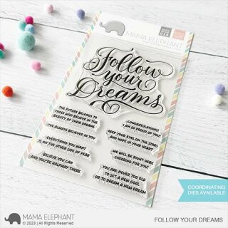 Mama Elephant, clear stamp, FOLLOW YOUR DREAMS