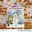 Sweet November Stamps, clear stamp, Snowball Fight