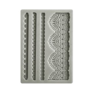 Stamperia, Sunflower Art Silicone Mould A6 - Laces and Borders