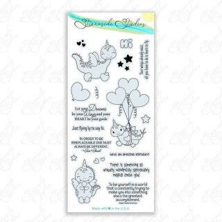 Streamside Studios, clear stamp, Dino-corns