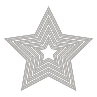Rayher Stanzschablonen Stern Steppnaht, 2,4-7,4cm, 4-tlg.
