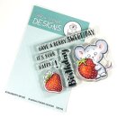 Gerda Steiner Designs, Strawberry Mouse 3x4 Clear Stamp Set