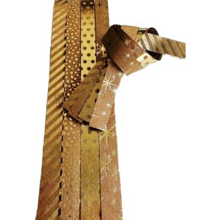 Fröbelsterne, Papierstreifen Kraftpapier/ Goldfolie,...