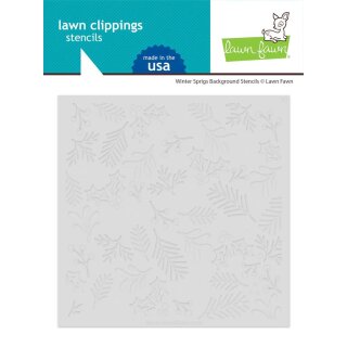Lawn Fawn, Lawn Clippings, winter sprigs background stencils