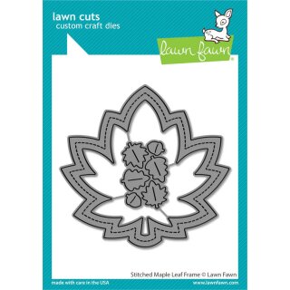 Lawn Fawn, lawn cuts/ Stanzschablone, stitched maple leaf frame