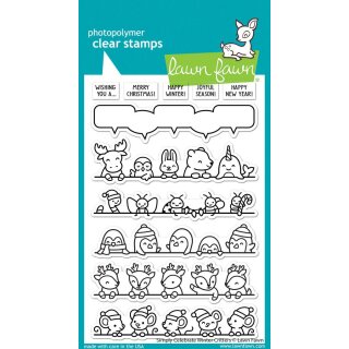 Lawn Fawn, clear stamp, simply celebrate winter critters