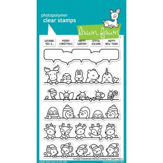 Lawn Fawn, clear stamp, simply celebrate winter critters