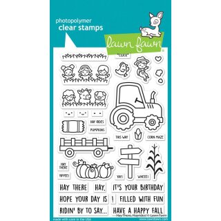 Lawn Fawn, clear stamp, hay there, hayrides!