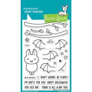 Lawn Fawn, clear stamp, batty for you