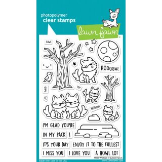 Lawn Fawn, clear stamp, wild wolves
