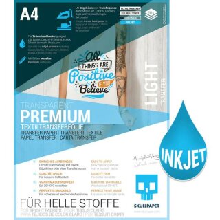 SKULLPAPER, Transferfolie FÜR HELLE STOFFE Inkjet, A4 10 Blatt