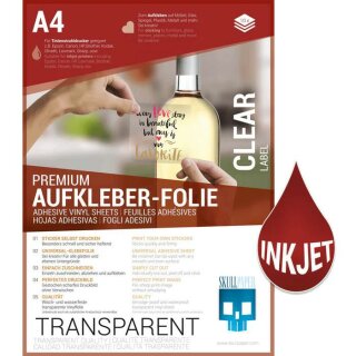 SKULLPAPER, Aufkleber-Folie transparent Inkjet, A4 10 Blatt