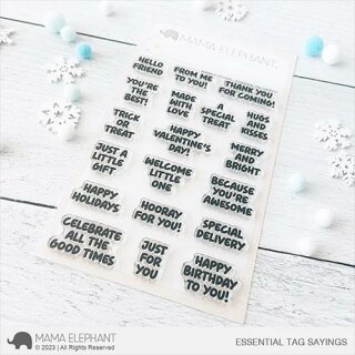 Mama Elephant, clear stamp, ESSENTIAL TAG SAYINGS