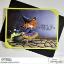 Stamping Bella, Rubber Stamp, TINY TOWNIE WANDA THE WITCH &amp; HER CAULDRON