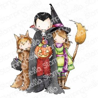 Stamping Bella, Rubber Stamp, TINY TOWNIE TRICK OR TREATERS
