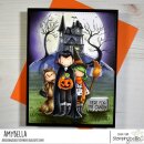 Stamping Bella, Rubber Stamp, TINY TOWNIE TRICK OR TREATERS