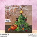 Stamping Bella, Rubber Stamp, ODDBALL CHRISTMAS CATS IN TREE