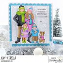 Stamping Bella, Rubber Stamp, UPTOWN WINTER FAMILY &amp; DOG (SET OF 2 STAMPS)