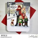 Stamping Bella, Rubber Stamp, UPTOWN WINTER FAMILY &amp; DOG (SET OF 2 STAMPS)