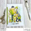 Stamping Bella, Rubber Stamp, UPTOWN WINTER FAMILY &amp; DOG (SET OF 2 STAMPS)