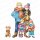 Stamping Bella, Rubber Stamp, UPTOWN WINTER FAMILY & DOG (SET OF 2 STAMPS)