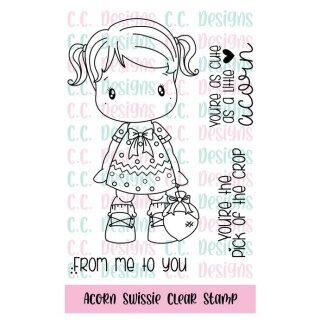 C.C. Designs, clear stamp, Acorn Swissie
