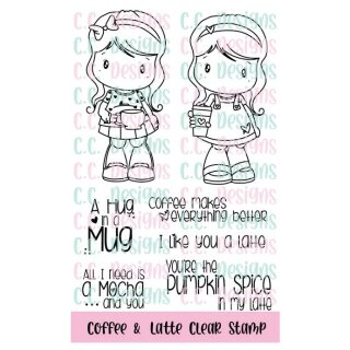 C.C. Designs, clear stamp, Coffee & Latte Swissie