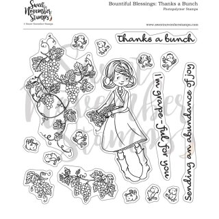 Sweet November Stamps, clear stamp, Bountiful Blessings: Thanks a Bunch