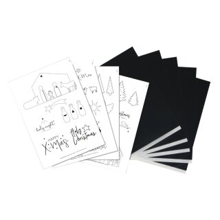 Transferpapier m. Vorlagen Krippe, 5 x A4 Transferpapier + Vorlagen